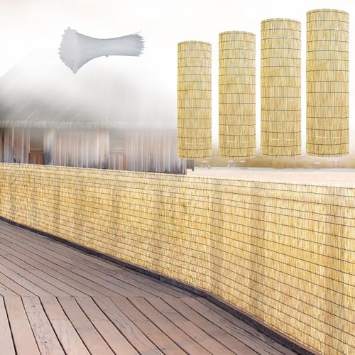 Schilfrohrmatte 30cm-190cm Hoch Schilfmatte Sichtschutz Schilfrohr-Zaun Sichtschutzzaun Windschutz Bambus Schilfzaun Für Hinterhof Innen