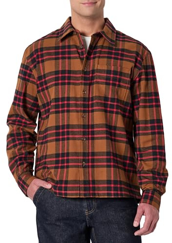 Amazon Essentials Men's Relaxed-Fit Long-Sleeve Flannel Shirt