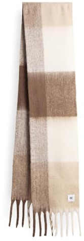 OPUS Damen Schal | ASCOTTIE Karoschal mit Fransen macadamia, 0