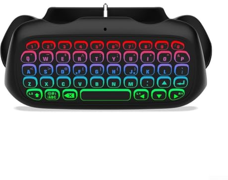 RGB Wireless Controller Keyboard For PS5/PS5 Pro, Compact Portable Gamepad Chatpad, Integrated Audio For Voice Messaging And Live Communication(Black)
