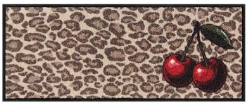 Salonloewe Fussmatte Cherry Cherry Leo I Schmutzfangmatte waschbar & rutschfest | Fußabtreter 100% PVC Frei für Innen & Außen - - 30 x 75 cm