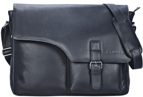 STILORD Valerian Leder Umhängetasche Herren Messenger Bag Business Uni Büro groß DIN A4 Laptoptasche Aktentasche Vintage Rindsleder Farbe:schwarz