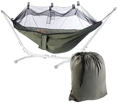 Semptec Urban Survival Technology Faltbare Hängematte: 2er-Set Hängematte aus Fallschirmseide mit Moskitonetz (Netz, mit Moskito-Netzen, Insektenschutz)