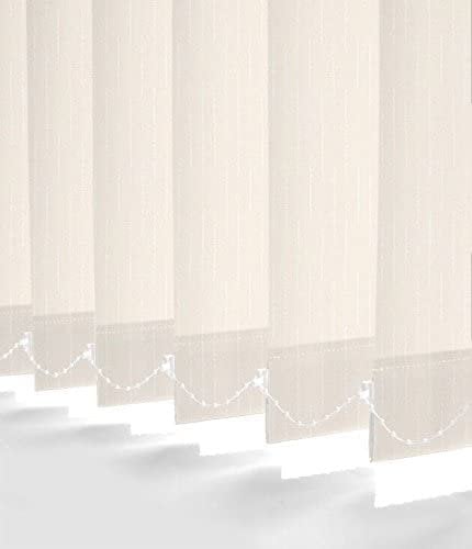 STRETTON IVORY MADE TO MEASURE VERTICAL BLIND REPLACEMENT SLATS Polyester 89mm (3.5) WIDE FREE WEIGHTS & CHAIN INCLUDED