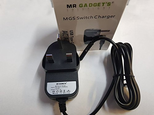 Mr.Gadget Solutions® MGS - Cargador de red USB (2,6 A, para Nintendo Wii Switch, color negro)
