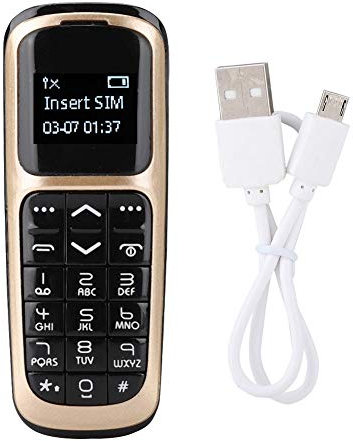 ASHATA Mini téléphone Portable Portable 0.66 Pouces écran Couleur OLED Téléphone Portable Carte SIM Unique Téléphone Portable avec Gros Bouton Soutien Bluetooth FM Radio pour Personnes âgées