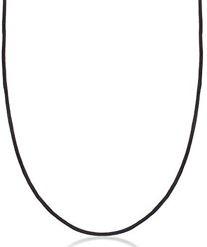 Collier pour femme 0103580420 avec cordon en soie noir de 2 mm pour bijoux pendentifs, chaîne en tissu avec fermoir mousqueton en argent sterling 925 plaqué or, Tissu