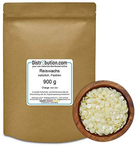 DistrEbution Peelingwachs - Reines Reiskleiewachs - Vegane Alternative für Bienenwachs - Kosmetik - Körper - Erwachsene