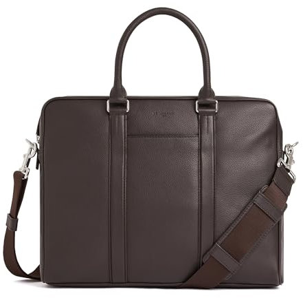 Le Tanneur, porte documents, sac ordinateur 17 pouces, en cuir, charles, homme, passant trolley, poche moussée ordi, poches de rangement, malette, porté main, bandoulière, sac business, travail