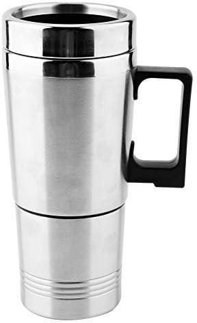 Auto Reise Elektrischer Wasserkocher, 350ml 150ml 12V Edelstahl Wasserkocher, 60-70°C Auto Heizbecher Thermoskanne Elektroheizkessel für Kaffee, Tee und Wasser