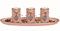 Deko-Set mit 3 Teelichthalter mit Herzen auf Tablett aus Holz mit Steinen – Tischdeko für Wohnzimmer, Hochzeit, Kerzenhalter Set im Landhausstil - B39 x H12cm x T15cm (ROSA)