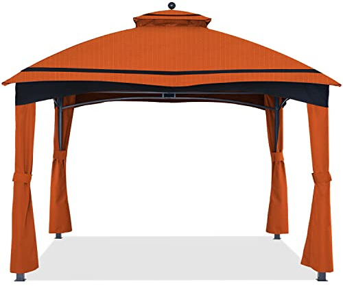 ABCCANOPY Riplock Pavillon Ersatzplatte für Lowe's Allen Roth #GF-12S004B-1, mit Stangenabdeckungen, Rostrot