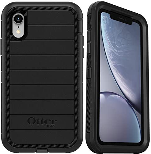 OtterBox Defender Series Rugged Case for iPhone XR (ONLY) Case Only - Non-Retail Packaging - Black - with Microbial Defense