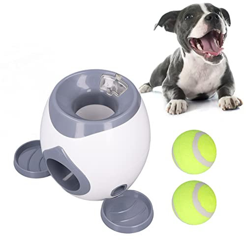 Ayayu Lanzador automático de Pelotas para Perros, máquina de Lanzamiento de Pelotas de Tenis para Perros con recompensa de Comida de