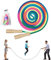 Springseil Speed Rope,Rainbow Hüpfseil,5M Lange Springseil,Springseil Sport,Holzgriff Springseil,Verstellbar Hüpfseil,Verstellbare Springseil,Kinder und Erwachsene Seilspringen,Gruppen Seil