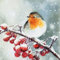 20 kleine Cocktail-Servietten Winterszene mit Vogel | Weihnachten | Winter | Tischdeko | Decoupage | Serviettentechnik 25x25cm