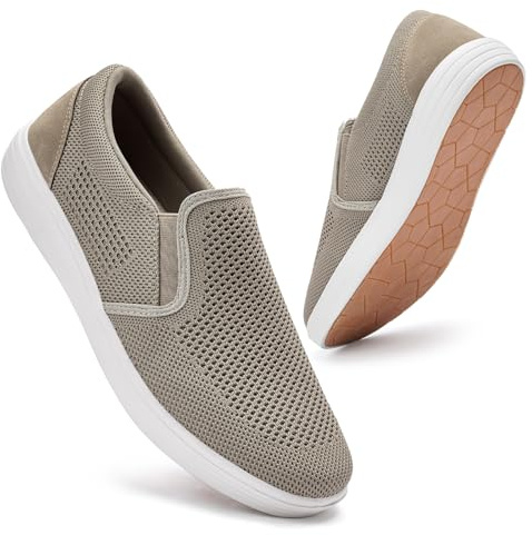 Puxowe Zapatillas deportivas para hombre ligeras Slip-Ins Zapatillas deportivas para hombre transpirables anchas zapatos informales para caminar jogging, 44 EU