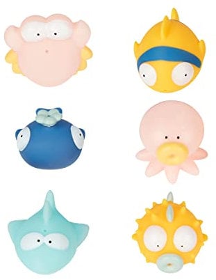 Badabulle Lot de 6 jouets de bain Gicleurs Rigolos Splash, Dès la naissance