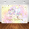 Avezano Regenbogen Einhorn Hintergrund für Mädchen Geburtstagsfeier Glitzer Sterne Punkte Einhorn Fotografie Hintergrund Dekorationen Mädchen Einhorn Happy Birthday Party Banner (2,1 x 1,5 m)