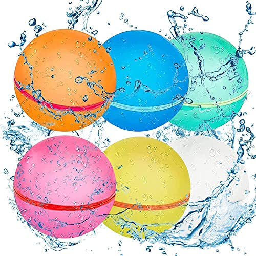 Palloncini Acqua Riutilizzabili, gavettoni riutilizzabili, a riempimento rapido e autosigillanti, giochi all'aperto, giocattoli per piscina estiva, giochi acqua per bambini e adulti (6 pezzi)