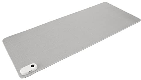Lazmin112 Beheiztes Mauspad, 150 W, 3 Temperaturmodi, Elektrisch, Warme Schreibtischunterlage, Automatische Abschaltung, Hohe, Sichere, Schnelle Erwärmung, Warme Schreibtischunterlage für (Grau)
