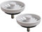 2 Pcs Kitchen Sink Plugs, Stainless Steel Sink Basket Strainer Waste Plugs Replacement Stopper, 74mm Diameter White