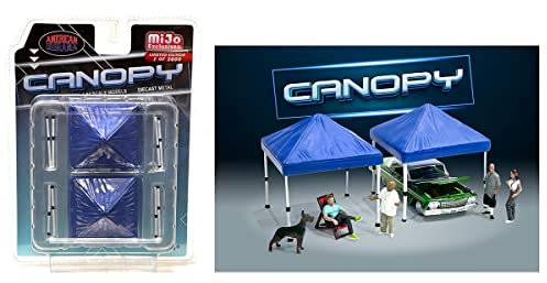 American Diorama Baldachin (blau) 1:64 Metallfiguren Set AD-76517MJ, für alle 1:64 Die-Cast Fahrzeug-Display und Diorama