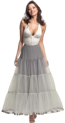 CHERRY LOVE Langer Petticoat knöchellanger Unterrock für Hochzeitskleid, volle Länge, Krinoline-Slip