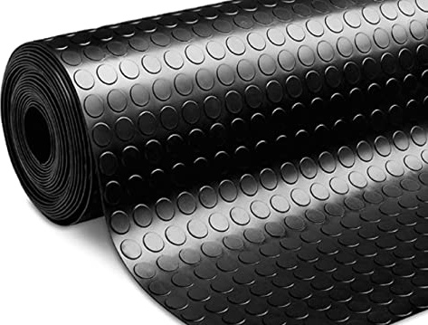 BIANCHERIAWEB Werkstatt Matte Teppich für Bodenbelag, PVC, mit Blasen, Farbe: Schwarz, gekocht, 100 x 700 cm, Schwarz