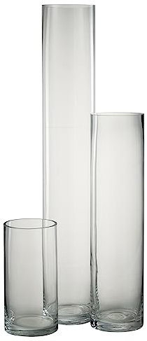 J-Line Zylinderförmige Vase, Glas, transparent, groß