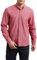 HISDERN Oxford Shirts for Men Casual Long Sleeve Smart Red Shirt Men's Button Down Shirt Regular Fit M