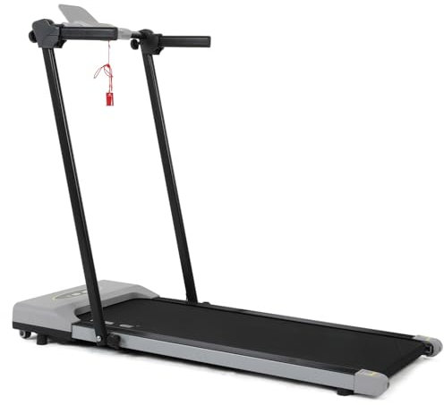 ISE Elektrisches Laufband, zusammenklappbar, für Haus/Büro, 1 – 12 km/h, leiser Motor mit 0,65 PS, 15 Trainingsprogramme, LED-Display, Sport-Laufband für Wohnungen SY-T2715