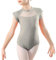Happy Cherry Ballett Trikot Mädchen Ballettanzug Kinder Kurzarm Tanzbody Baumwolle Ballettkleidung Teenager Ballettbody Turnanzug Gymnastikanzug Grau 11-12 Jahre