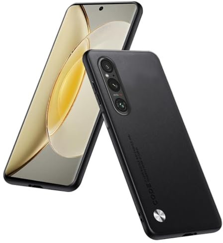 HULLIN Coque Compatible avec Smartphone, Compatible with Sony Xperia 1 V (6.5), Housse De Protection Cuir PU - Noir