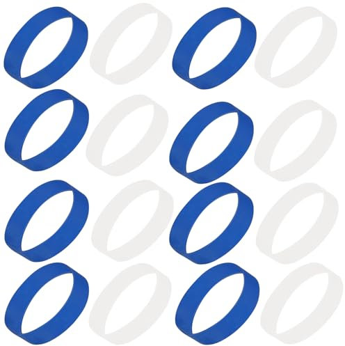 Vecacosic 16 Packs Ski Brake Retainers Blue SIK Rubber Bands Ski Binding Brake Retainers Bands Ski Tuning Kit for Winter Outdoor Sports Ski Accessories (Blue+White)