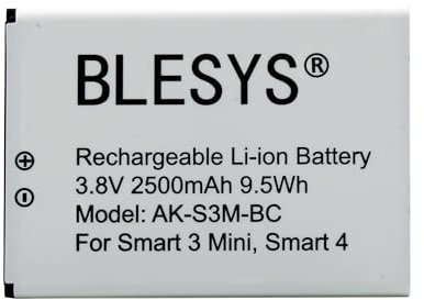 BLESYS AK-S3m (V1.0) Akku für Emporia Smart 4, Smart 3 Mini, Smart.4, Smart.3 Mini, S4 Smartphone, SUPEREASY SE, SUPEREASY Smartphone AK-S3M-BC Ersatzakku 3.8V 2500mAh