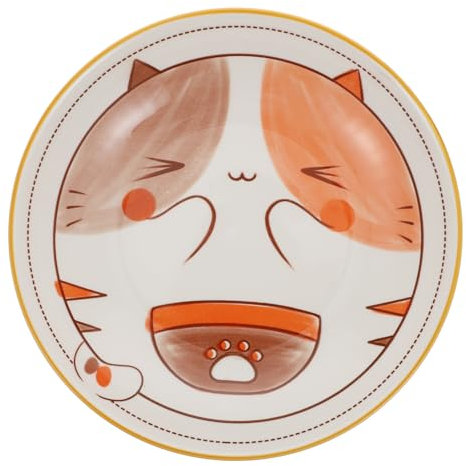 LIFKOME Piatto in Ceramica per Ragazzi E Ragazze 8'' Profondo Piatto da Portata con Animali dei Cartoni Animati Vassoio per Pasti per Bambini Piatti per Bambini Piccoli per Servire Il Cibo
