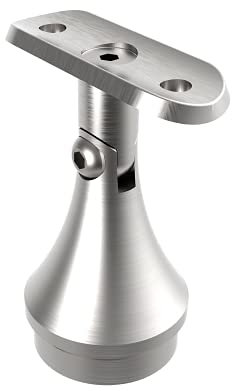 Sellon24® Supporto per tubo in acciaio inox, per corrimano conico, supporto per corrimano, 42,4, ringhiera per scale, tubo V2A, per 42,4 x 2,0, perno snodato 0716-242