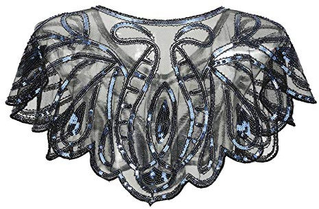 Charleston Kostüm Damen Elegante Umschlagtücher Stola für Abendkleid Elegantes Abend Cape Gatsby Kostüm Accessoires 1920s Retro Schal Hochzeit Party Braut Schal