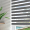 Apex Furnishings Zebra Day and Night Blinds Dual Layer Fabric Opaque & Translucent Easy Fit Zebra Blind for Windows and Door Grey Roller Blinds (184cm X 165cm)