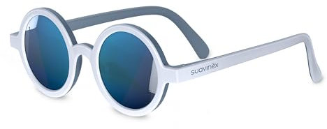 Suavinex, Gafas de Sol para Bebés de 0 a 12 Meses, Polarizadas, con Filtro UV 400, 100% Protección Rayos UVA y UVB, con Funda Incluida, Muy Flexibles y Ligeras, de Forma Redonda, Color Azul