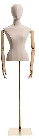 CVNIMV Weibliche Schaufensterpuppe, Halbkörper-Mannequin aus massivem Schaumstoff, Schneiderpuppen, höhenverstellbar, Mannequinkörper, einfach zu montieren