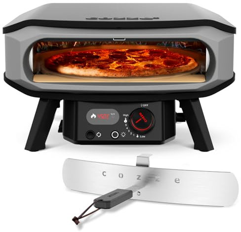 cozze® Horno de Pizza 17 PREMIUM ROTATE a Gas con Piedra Incluida y Encendido Automático Hornea | Pizza en 2 Minutos