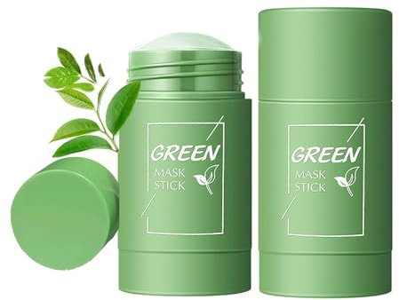2 Pack Green Stick Mask,Mascarilla Tea Verde, Eliminación de Puntos Negros y Limpieza Profunda Poros, Mascarilla Limpiadora Facial, Regula el Equilibrio Entre Agua y Aceite, Hidratar Piel
