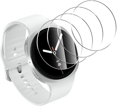 Anoowkoa Paquete de 4 protectores de pantalla para Samsung Galaxy Watch 8 40mm Premium Vidrio Templado Film Guard Cover-Genuine Super Easy Installation