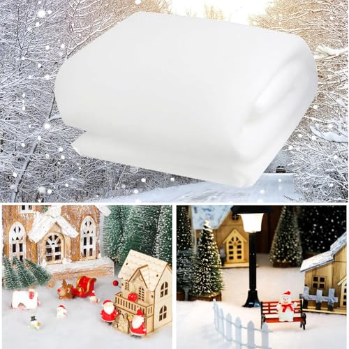 Diketone Neve Finta Natalizia,80 * 240cm Neve Artificiale per Decorazioni,Soffice, Morbido e Candido di Decorazioni Albero di Natale,Neve Finta Decorazioni Natalizie (Senza luci)