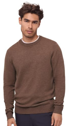 DANISH ENDURANCE Maglioncino Uomo, Misto Cashmere, Marrone, L