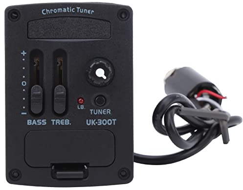 Zunate 2-Band-EQ-Tonabnehmer, High-Fidelity-Ukulele-Equalizer-Tuner-Verstärker für Musikbegeisterte, Kunststoff, 2,2 X 1,6 Zoll
