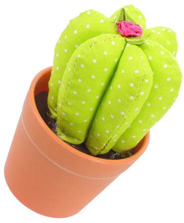 SEWACC Kaktus Blumentopf Nadelkissen mit Näh und Quiltarbeiten | Abs, Baumwollstoff und PP Füllung, Realistisches Motiv mit Punktmuster, für Stab und Quiltnadeln