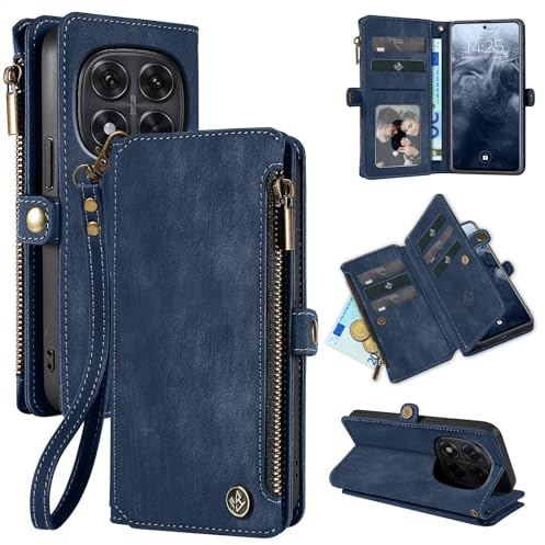 LBH Handy Hülle für Xiaomi Redmi Note 15 Pro+ 5G Klapphülle RFID Schutz Wallet Geldbeutel Geldbörse Cover Case Flipcase Kartenfächer Geldfach Münzfach Blau